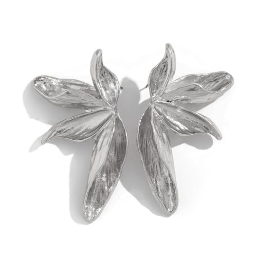TTPSRY Blütenblatt Ohrringe Damen Tropfen Ohrstecker Blumen Schmuck Metall Ohrhänger Statement Ohrschmuck Elegant von TTPSRY