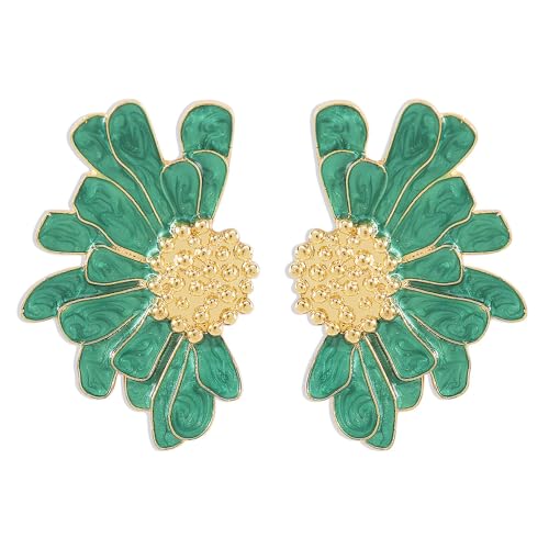 TTPSRY Ohrringe für Damen Blume Tropfen Ohrringe Boho Ohrringe Statement Quaste Blumen Ohrstecker Hypoallergene Modeschmuck Earrings （Grün） von TTPSRY
