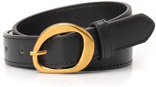 TTPSRY Ovaler Metallschnalle Damengürtel Klassischer Ledergürtel Schmal Elegant Taillengürtel Alltag Kleidungaccessoire von TTPSRY