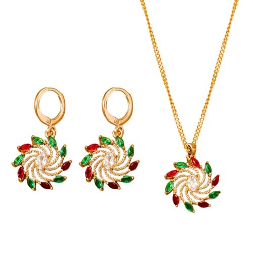 TTPSRY Spiralförmiges Schmuckset Ohrringe Halskette Goldfarben Elegant Stilvoll Damenmode Schmuck Anhänger Klassisch Zeitlos von TTPSRY