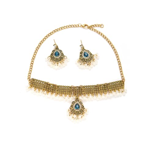 TTPSRY Schmucksets für Damen Zirkonia Perlen Quaste Halskette Ohrringe Hypoallergen Mode Kreativ Schmuckset Geeignet für Alltags Partykleidung von TTPSRY