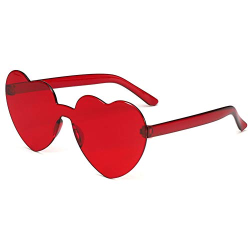 TTSAM Heart Glasses,GläSer HerzföRmige Sonnenbrille Vintage Cat Eye Stil Party Sonnenbrille Retro Transparent Randlose Brille FüR Frauen Und MäDchen von TTSAM