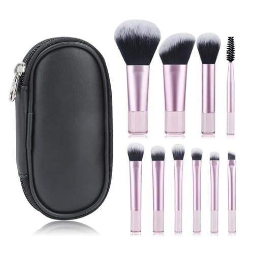10-teiliges Reise-Make-up-Pinsel-Set mit Aufbewahrungsbox, tragbare Kosmetikpinsel, Puderquaste für Gesicht, Lidschatten von TTTLLNN