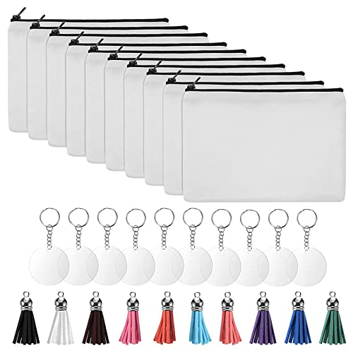 TTTLLNN 10 Stück Kosmetiktaschen-Set Wärmeübertragung Basteltasche Leinwand Bleistift für Etui Tasche Kosmetiktasche Leinwand Reißverschluss Tasche TTTLLNN 10 Stück Kosmetiktaschen-Set Wärmeübertragung Basteltasche Leinwand Bleistift für Etui Tasche Kosmetiktasche Leinwand Reißverschluss Tasche von TTTLLNN