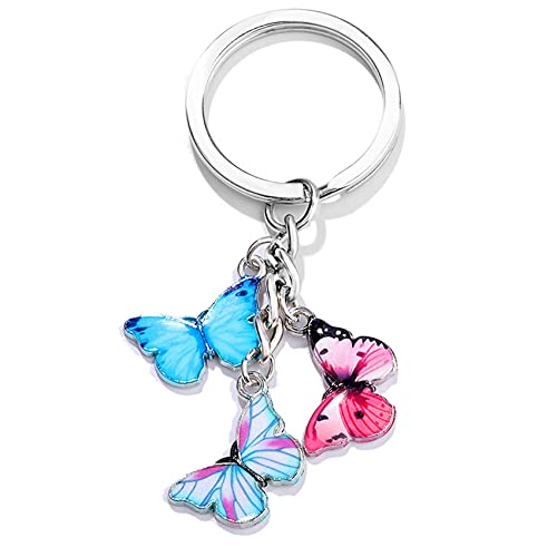 TTTST Bunte Schmetterling Schlüsselanhänger Schmetterling Anhänger Schlüsselanhänger Schmuck für Frauen Mädchen Tasche Brieftasche Auto Charms von TTTST