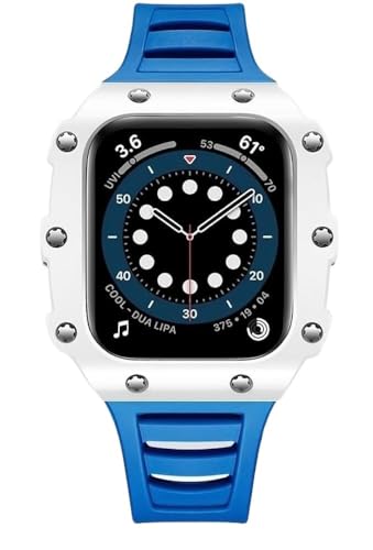TTUCFA Uhrengehäuse aus Karbonfaser-Keramik, Gummi-Uhrenarmband-Modifikationsset, für Apple Watch 8, 7, 6, SE, 5, 4, 3, Watch Mod Kit, für iWatch 45 mm, 44 mm, 41 mm, 40 mm, Ersatzzubehör, 40 mm, von TTUCFA