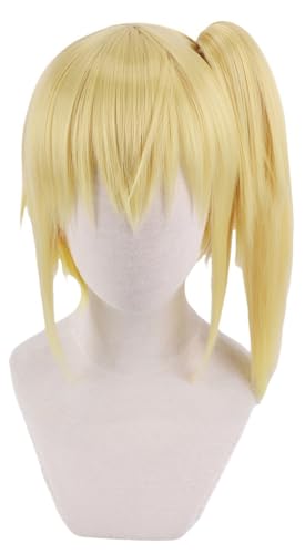 TTYAO REII Anime Cosplay Perücke Damen Goldgelb Ombre synthetische Perücke Clip in Pferdeschwanz Haar für Halloween Party (Goldgelb) von TTYAO REII