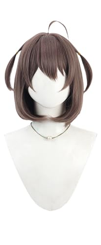 TTYAO REII Anime Cosplay Perücke Orange gemischt gelb lange Pferdeschwanz Kunsthaar mit Pony hitzebeständig Kostüm Perücke (braun) von TTYAO REII