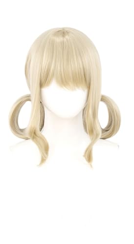 TTYAO REII Anime Game Cosplay Perücke schwarz silber Ombre kurzes glattes Kunsthaar für Rollenspiele Halloween Coser (blond) von TTYAO REII