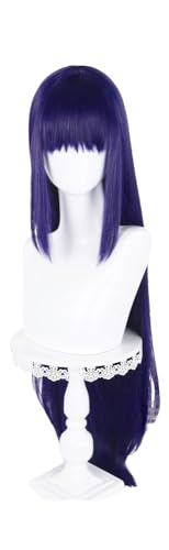 TTYAO REII Hinamori Amu Anime-Cosplay-Perücke mit kurzem, glattem Haar, einzelne Zöpfe mit Pony, Kunstfaser-Perücke für Mädchen, Blau-Lila von TTYAO REII