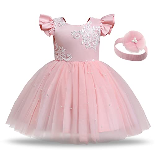 TTYAOVO Baby Mädchen Prinzessin Party Kleinkind Blume Kleid Größe 80(6-12 Monate) 752 Rosa von TTYAOVO