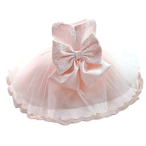 TTYAOVO Baby Mädchen Tüll Blume Prinzessin Hochzeitskleid Kleinkind Taufkleid Größe(3) 0-3 Monate 4 Rosa von TTYAOVO