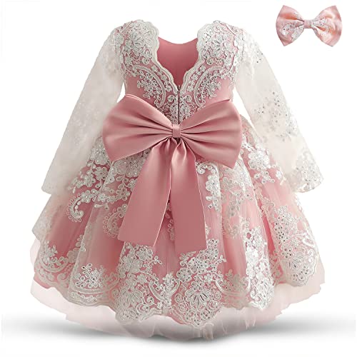 TTYAOVO Kleinkind Mädchen Blume Spitze Prinzessin Kleid Größe(100) 2-3 Jahre 790 Rosa-c von TTYAOVO