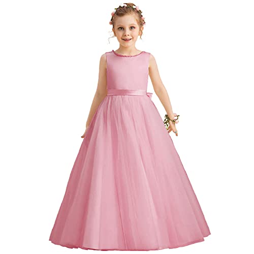 TTYAOVO Mädchen Blumen Korn Hochzeits Kleid Festzug Tüll Partei Kleid Größe(120) 4-5 Jahre 788 Rosa-c von TTYAOVO