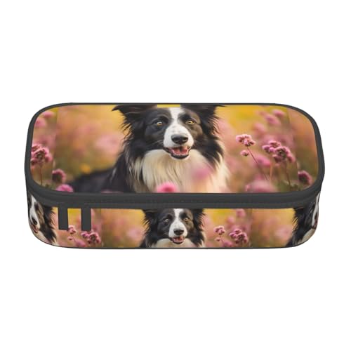 TTYDOKLA Federmäppchen aus Oxford-Stoff mit Blumenmuster und mehreren Fächern, ideal für Reisen oder Büro, Schwarz , Einheitsgröße, Kosmetiktasche von TTYDOKLA