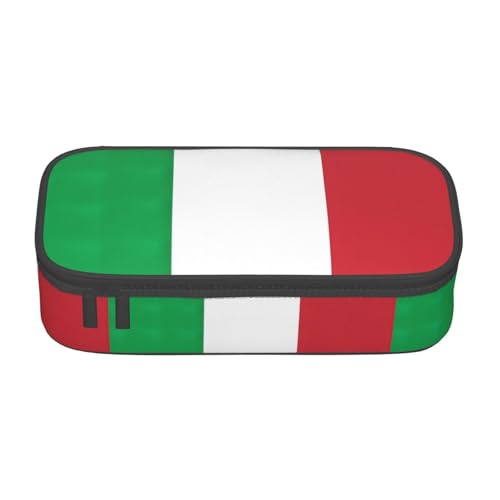 TTYDOKLA Federmäppchen aus Oxford-Stoff mit Italien-Flagge, mit mehreren Fächern, ideal für Reisen oder Büro, Schwarz , Einheitsgröße, Kosmetiktasche von TTYDOKLA