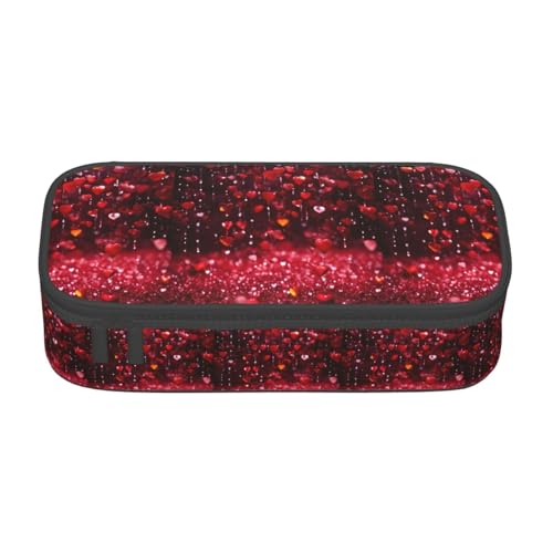 TTYDOKLA Federmäppchen aus Oxford-Stoff mit abstraktem Herzmuster, mit mehreren Fächern, ideal für Reisen oder Büro, Schwarz , Einheitsgröße, Kosmetiktasche von TTYDOKLA