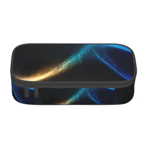 TTYDOKLA Federmäppchen aus Oxford-Stoff mit abstraktem geometrischem Druck, mit mehreren Fächern, ideal für Reisen oder Büro, Schwarz , Einheitsgröße, Kosmetiktasche von TTYDOKLA