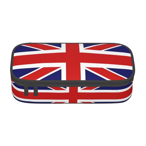 TTYDOKLA Federmäppchen aus Oxford-Stoff mit englischer Flagge, mit mehreren Fächern, ideal für Reisen oder Büro, Schwarz , Einheitsgröße, Kosmetiktasche von TTYDOKLA