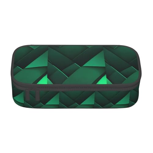 TTYDOKLA Federmäppchen aus Oxford-Stoff mit geometrischem Druck, Schwarz und Gold, mit mehreren Fächern, ideal für Reisen oder Büro, Schwarz , Einheitsgröße, Kosmetiktasche von TTYDOKLA