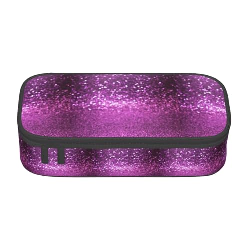 TTYDOKLA Federmäppchen aus Oxford-Stoff mit glitzerndem Glitzer-Druck, mit mehreren Fächern, ideal für Reisen oder Büro, Schwarz , Einheitsgröße, Kosmetiktasche von TTYDOKLA