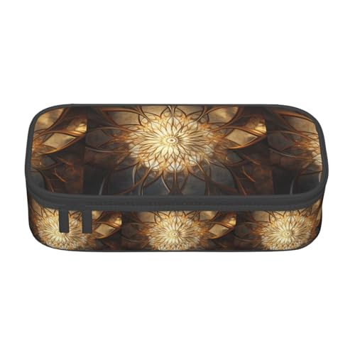 TTYDOKLA Federmäppchen aus Oxford-Stoff mit glitzerndem Muster, mit mehreren Fächern, ideal für Reisen oder Büro, Schwarz , Einheitsgröße, Kosmetiktasche von TTYDOKLA