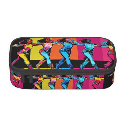 TTYDOKLA Federmäppchen aus Oxford-Stoff mit mehreren Fächern, ideal für Reisen oder Büro, Schwarz , Einheitsgröße, Kosmetiktasche von TTYDOKLA