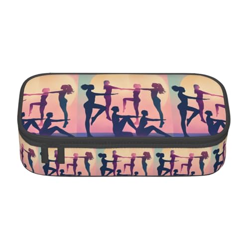 TTYDOKLA Federmäppchen aus Oxford-Stoff mit mehreren Fächern, ideal für Reisen oder Büro, Schwarz , Einheitsgröße, Kosmetiktasche von TTYDOKLA