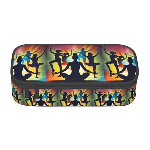 TTYDOKLA Federmäppchen aus Oxford-Stoff mit mehreren Fächern, ideal für Reisen oder Büro, Schwarz , Einheitsgröße, Kosmetiktasche von TTYDOKLA