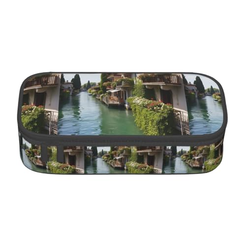 TTYDOKLA Federmäppchen aus Oxford-Stoff mit mehreren Fächern, ideal für Reisen oder Büro, Schwarz , Einheitsgröße, Kosmetiktasche von TTYDOKLA