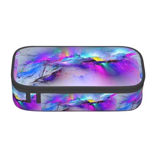 TTYDOKLA Federmäppchen mit Nordlichter-Motiv, Oxford-Stoff, mit mehreren Fächern, ideal für Reisen oder Büro, Schwarz , Einheitsgröße, Kosmetiktasche von TTYDOKLA