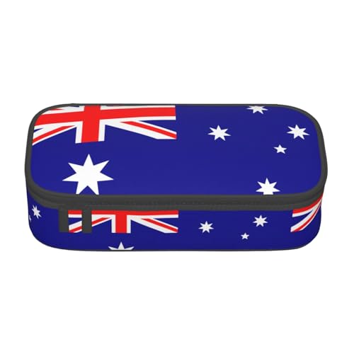TTYDOKLA Federmäppchen mit australischer Flagge, Oxford-Stoff mit mehreren Fächern, ideal für Reisen oder Büro, Schwarz , Einheitsgröße, Kosmetiktasche von TTYDOKLA