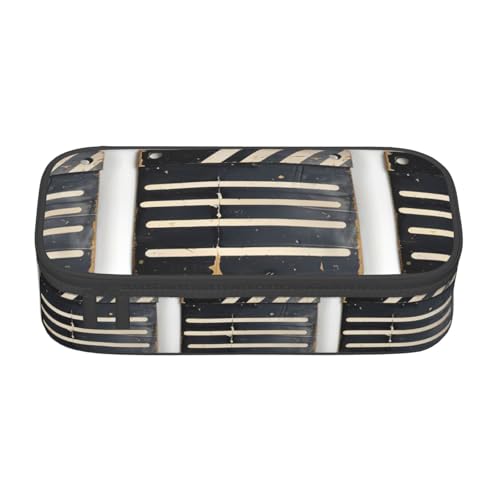 TTYDOKLA Federmäppchen mit klassischem Film-Schindelmuster, schwarzes Oxford-Gewebe, mit mehreren Fächern, ideal für Reisen oder Büro, Schwarz , Einheitsgröße, Kosmetiktasche von TTYDOKLA