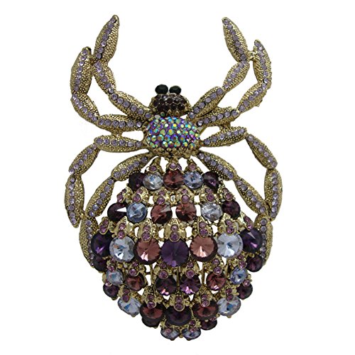 TTjewelry Klassische Deluxe Strass Kristall große Spinne Brosche Pins riesige Tier Anhänger B10479200 Kristall von TTjewelry