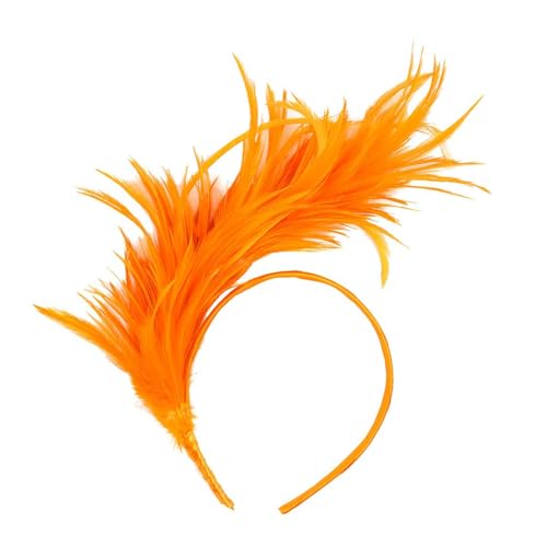 TUANMOZI Damen Karneval Haarreif Fascinator - Orange, 1 Stück (1er Pack) von TUANMOZI
