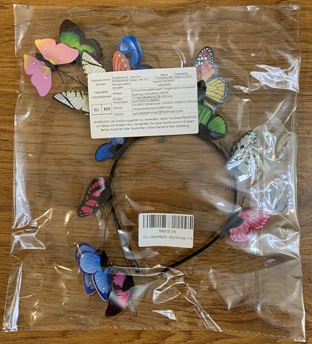 Schmetterling Haarreif Damen Schmetterlings Stirnbänder Karneval Schmetterling Fasching Karneval Haarband Karneval (Mehrfarbig, Einheitsgröße) von TUANMOZI
