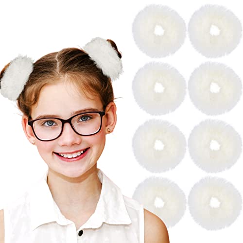 Fuzzy Scrunchies Halloween Weihnachten Scrunchie Haarschmuck Pelzige Haargummis für Mädchen Niedlich Kawaii Kunstfell Flauschiger Pferdeschwanzhalter Weiches Armband Kostüm Dekor für Mottoparty von TUCEWP