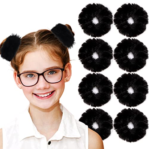 Fuzzy Scrunchies Halloween Weihnachten Scrunchie Haarschmuck Pelzige Haargummis für Mädchen Niedlich Kawaii Kunstfell Flauschiger Pferdeschwanzhalter Weiches Armband Kostüm Dekor für Mottoparty von TUCEWP