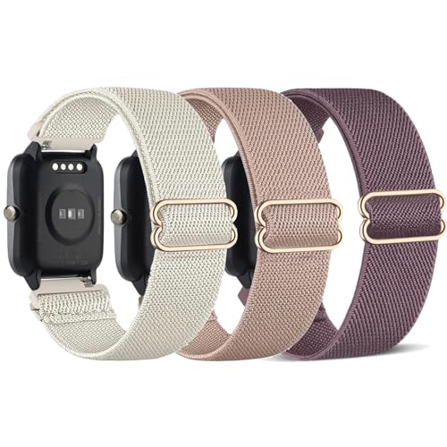 TUCOMO 3 Pack Elastische Nylon Armband Kompatibel mit 19mm Veryfitpro ID205L, Willful ID205L SW021/YAMAY ID205L SW021/LIFEBEE ID205L, Loop Dehnbare Ersatzband für Uwatch3 GT Ufit Herren Damen von TUCOMO