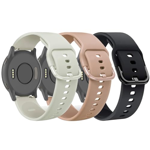 TUCOMO 3 Stück Armband für18mm Garmin Vivoactive 4S/ Venu 2S/Venu 3S/Vivomove 3S, Weiches Silikon Sport Ersatzband für Garmin Forerunner 255S/265S Herren Damen von TUCOMO