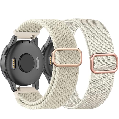 TUCOMO Dehnbares Nylon Armband Kompatibel mit 20mm Garmin Venu Sq/Venu Sq 2/Venu 2 Plus/Venu, Geflochtenes Loop Elastische Ersatzband für Garmin Vivoactive 5 / Vivoactive 3 Herren Damen von TUCOMO