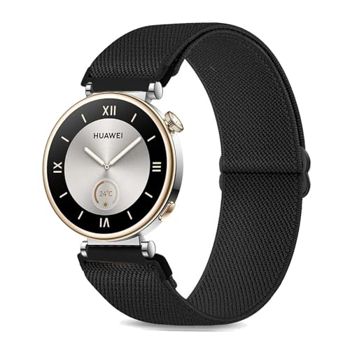 TUCOMO Kompatibel mit Huawei Watch GT 4 41mm Armband, 18mm Elastische Nylon Loop Dehnbare Ersatzband für Huawei Watch GT 4 41mm Herren Damen von TUCOMO