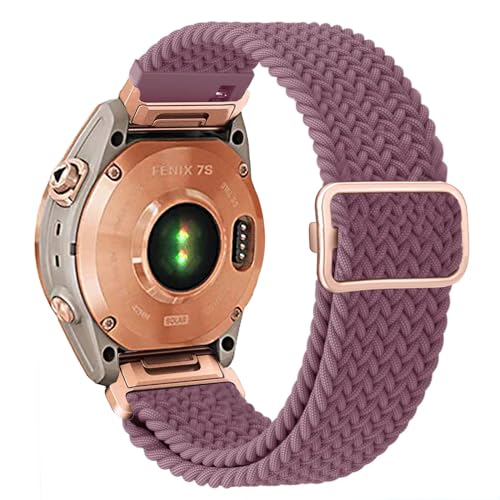 TUCOMO Nylon Geflochtenes Armband Kompatibel mit Garmin Fenix 7S / Fenix 6S / Fenix 5S / Descent Mk2S, Quick Fit 20mm Loop Dehnbare Elastische Uhrenarmband für Garmin epix Pro 42mm Herren Damen von TUCOMO