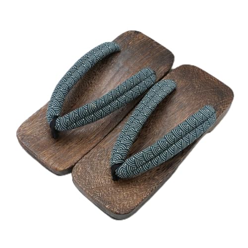 Japanische Geta Holzclogs für Herren Damen Flipflop, Holzsandalen Flache japanische Schuhe, Cosplay Schuhe Geta Hausschuhe, Herren Sandalen Tanga Hausschuhe (Color : B, Size : EUR44) von TUCY