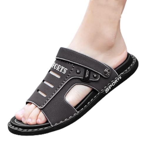 TUCY Männer Sandalen Dual-Zweck, Sommer-rutschfeste SOFL-SOFL-Hausschuhe, Sandalen Für Außenverschleiß Und Wasserdicht, Herren-Pantoffeln Für Den Strand (Color : E, Size : EUR 43) von TUCY