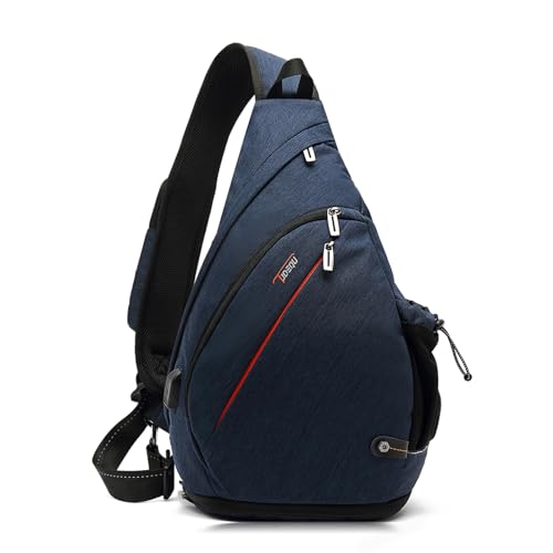 TUDEQU Sling Bag Herren Groß,8 Pockets Schulterrucksack Herren,19L Sling Rucksack Herren,Umhängetasche Herren,Schultertasche von TUDEQU