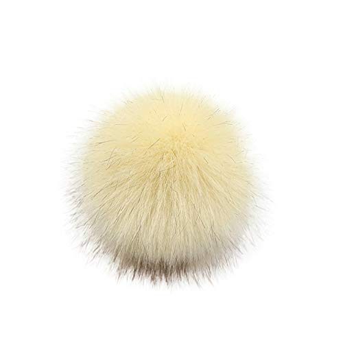 TUDUZ DIY Kunstpelz Pom Poms Ball mit Druckknopf/Gummiband Abnehmbarer Flauschiger Kunstfell Bommel Pompon für Mützen und Beanies Schuhe Schals Tasche Zubehör(A-7) von TUDUZ-Accessoires