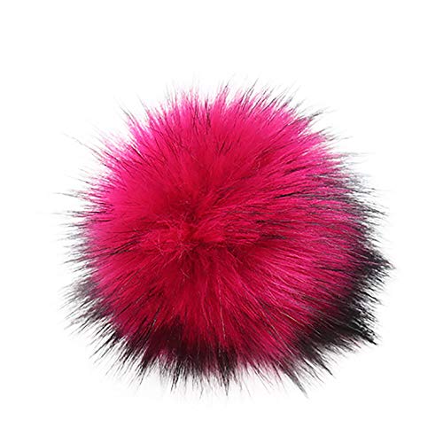 TUDUZ DIY Kunstpelz Pom Poms Ball mit Druckknopf/Gummiband Abnehmbarer Flauschiger Kunstfell Bommel Pompon für Mützen und Beanies Schuhe Schals Tasche Zubehör(B-11) von TUDUZ-Accessoires