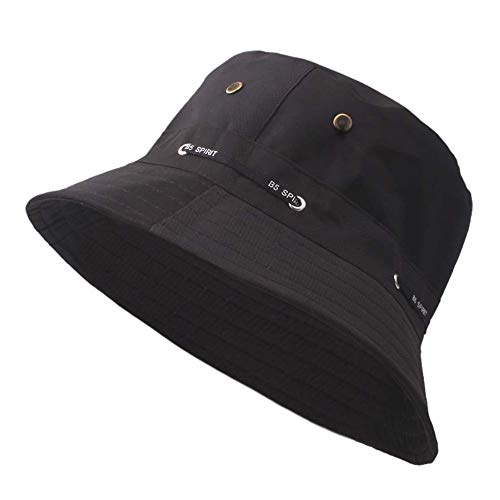 TUDUZ Sonnenhut Herren Damen UV Schutz Safari Hut Faltbar Wanderhut Gartenhut Boonie Fischerhut Wasserdicht Outdoor Buschhut Hiking Bucket Hat im Freien Caps Topf Eimer Hut(,Schwarz) von TUDUZ-Caps