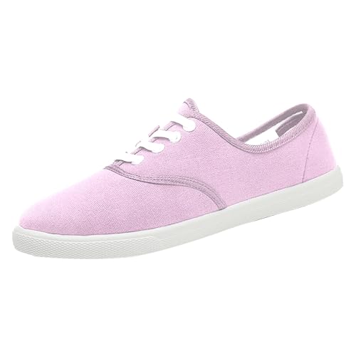 TUDUZ 2025 Damen Leichte Laufschuhe aus weichem Fashion Canvas Sneaker Klassische Schnürschuhe Leichte Freizeitschuhe Pink gr 41 von TUDUZ